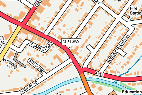 GU51 3WX map - OS OpenMap – Local (Ordnance Survey)