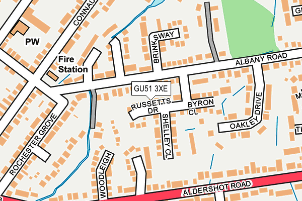 GU51 3XE map - OS OpenMap – Local (Ordnance Survey)