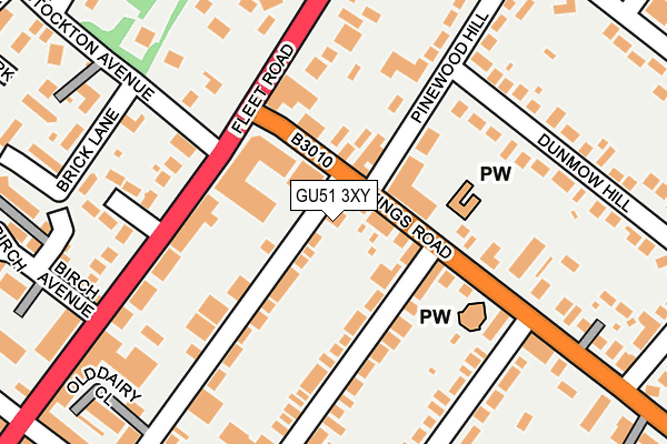 GU51 3XY map - OS OpenMap – Local (Ordnance Survey)