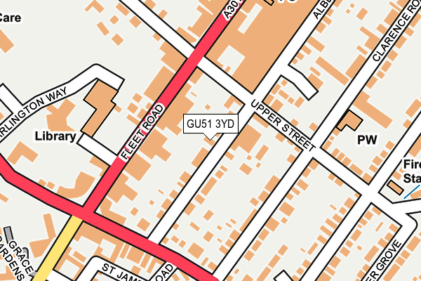 GU51 3YD map - OS OpenMap – Local (Ordnance Survey)