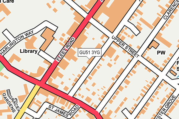 GU51 3YG map - OS OpenMap – Local (Ordnance Survey)