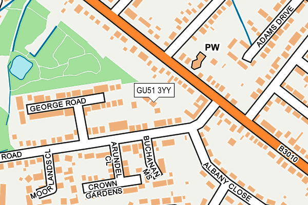 GU51 3YY map - OS OpenMap – Local (Ordnance Survey)