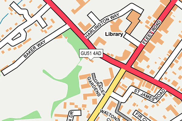 GU51 4AD map - OS OpenMap – Local (Ordnance Survey)