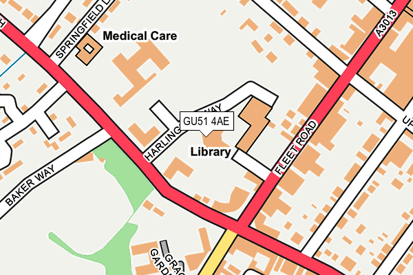 GU51 4AE map - OS OpenMap – Local (Ordnance Survey)