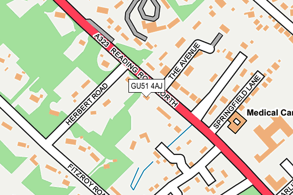 GU51 4AJ map - OS OpenMap – Local (Ordnance Survey)