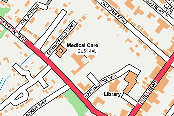 GU51 4AL map - OS OpenMap – Local (Ordnance Survey)
