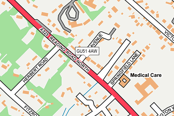 GU51 4AW map - OS OpenMap – Local (Ordnance Survey)