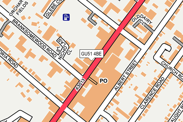 GU51 4BE map - OS OpenMap – Local (Ordnance Survey)