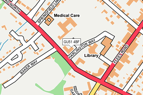 GU51 4BF map - OS OpenMap – Local (Ordnance Survey)