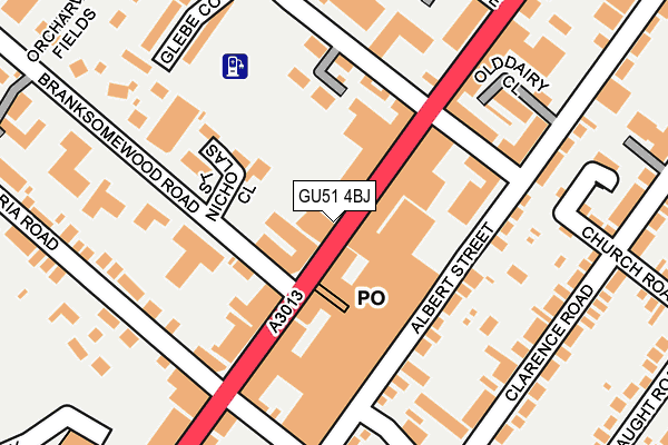 GU51 4BJ map - OS OpenMap – Local (Ordnance Survey)