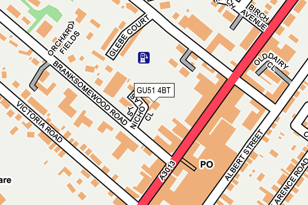 GU51 4BT map - OS OpenMap – Local (Ordnance Survey)