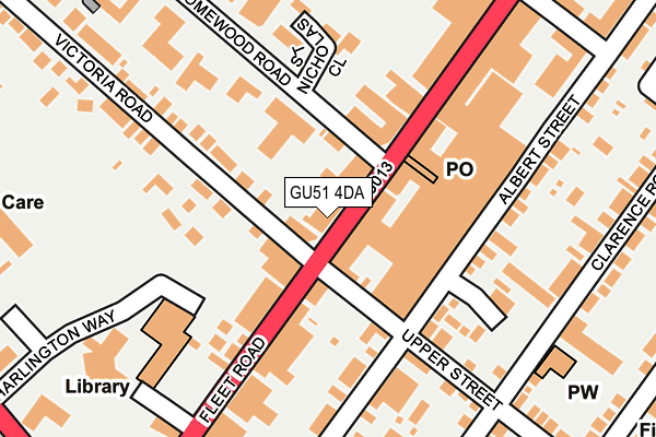 GU51 4DA map - OS OpenMap – Local (Ordnance Survey)