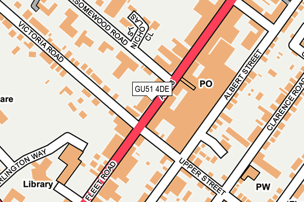 GU51 4DE map - OS OpenMap – Local (Ordnance Survey)