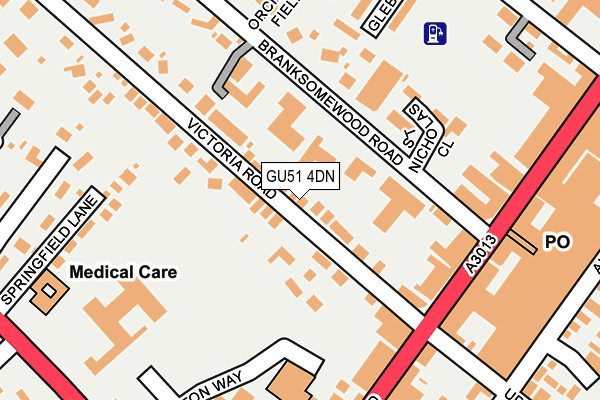 GU51 4DN map - OS OpenMap – Local (Ordnance Survey)