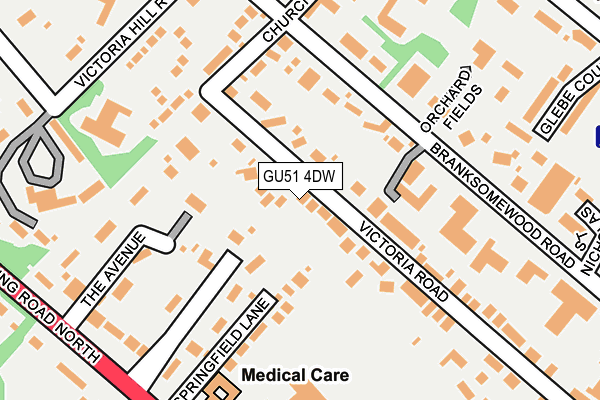 GU51 4DW map - OS OpenMap – Local (Ordnance Survey)