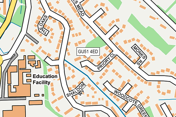 GU51 4ED map - OS OpenMap – Local (Ordnance Survey)