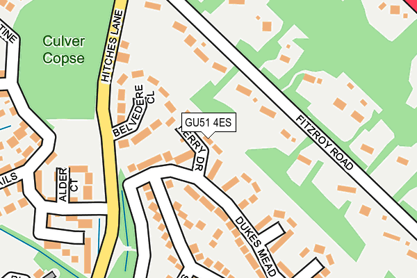 GU51 4ES map - OS OpenMap – Local (Ordnance Survey)