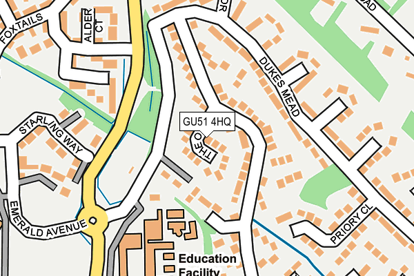 GU51 4HQ map - OS OpenMap – Local (Ordnance Survey)