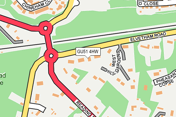 GU51 4HW map - OS OpenMap – Local (Ordnance Survey)