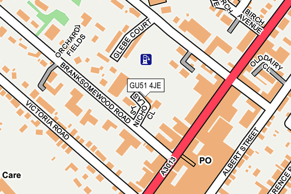 GU51 4JE map - OS OpenMap – Local (Ordnance Survey)