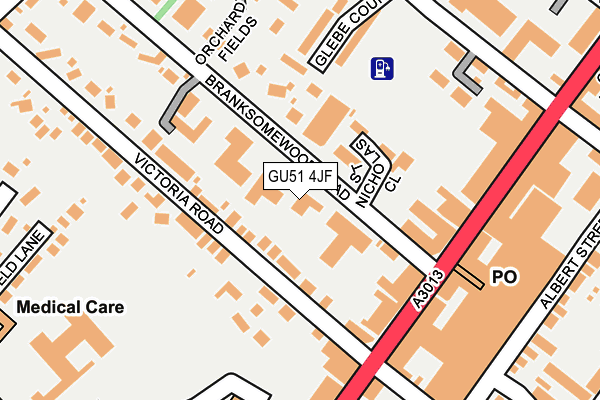 GU51 4JF map - OS OpenMap – Local (Ordnance Survey)