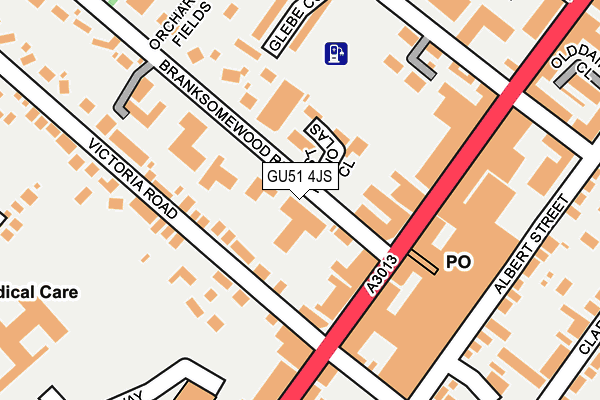 GU51 4JS map - OS OpenMap – Local (Ordnance Survey)