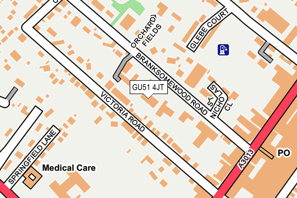 GU51 4JT map - OS OpenMap – Local (Ordnance Survey)