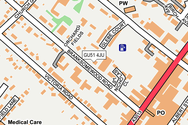 GU51 4JU map - OS OpenMap – Local (Ordnance Survey)