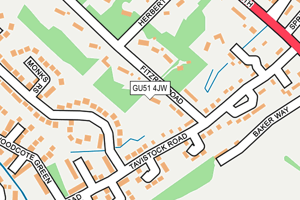 GU51 4JW map - OS OpenMap – Local (Ordnance Survey)