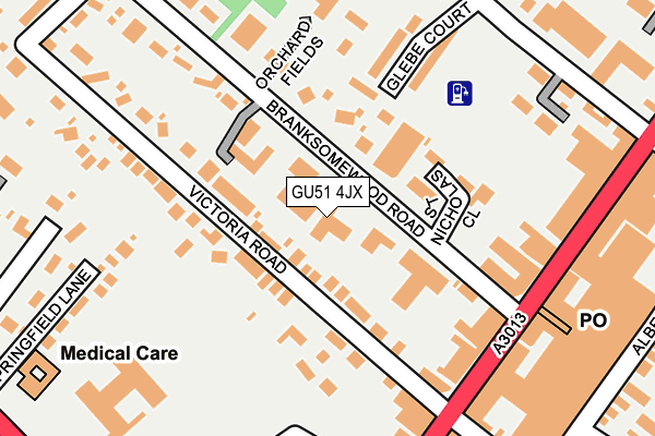 GU51 4JX map - OS OpenMap – Local (Ordnance Survey)