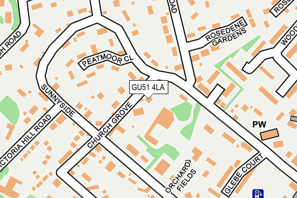 GU51 4LA map - OS OpenMap – Local (Ordnance Survey)