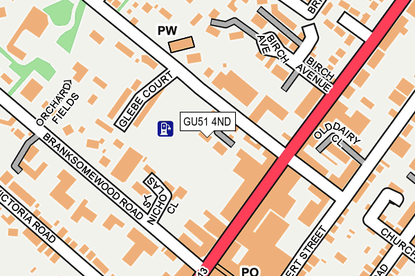 GU51 4ND map - OS OpenMap – Local (Ordnance Survey)