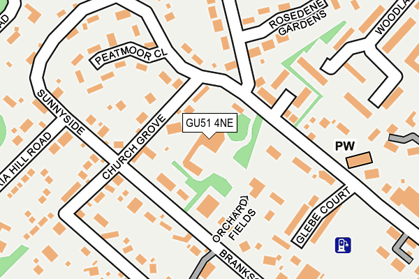 GU51 4NE map - OS OpenMap – Local (Ordnance Survey)