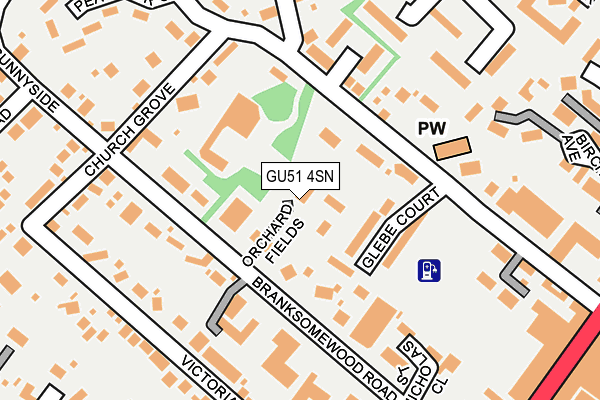GU51 4SN map - OS OpenMap – Local (Ordnance Survey)