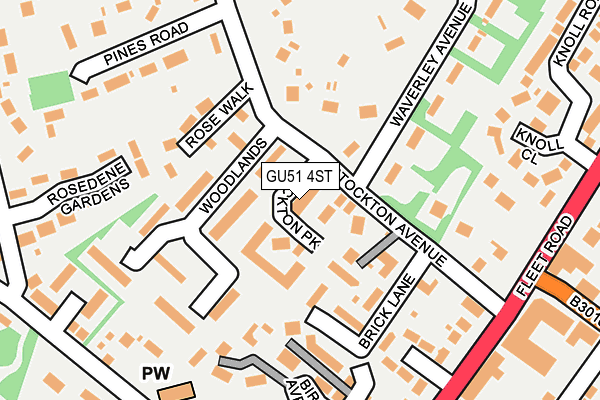 GU51 4ST map - OS OpenMap – Local (Ordnance Survey)