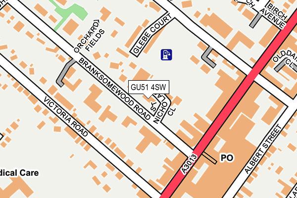 GU51 4SW map - OS OpenMap – Local (Ordnance Survey)