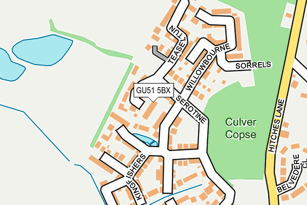 GU51 5BX map - OS OpenMap – Local (Ordnance Survey)