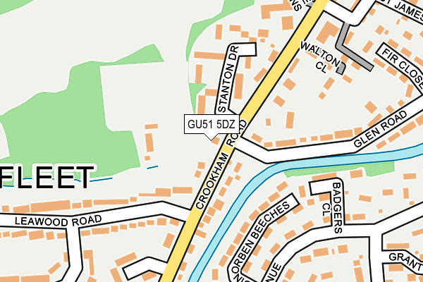 GU51 5DZ map - OS OpenMap – Local (Ordnance Survey)
