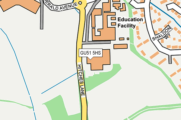 GU51 5HS map - OS OpenMap – Local (Ordnance Survey)