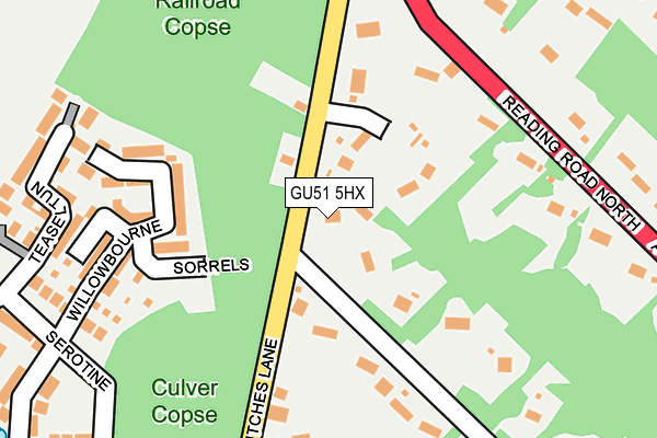 GU51 5HX map - OS OpenMap – Local (Ordnance Survey)