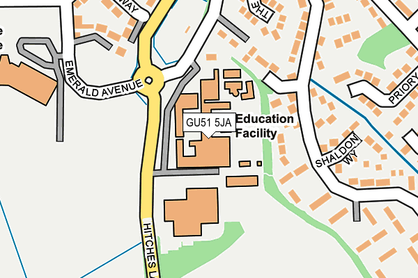 GU51 5JA map - OS OpenMap – Local (Ordnance Survey)