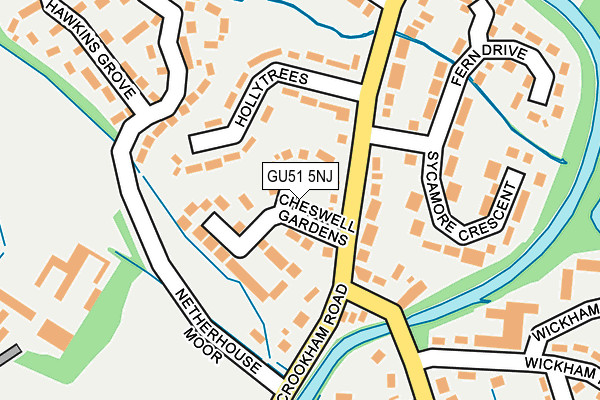GU51 5NJ map - OS OpenMap – Local (Ordnance Survey)
