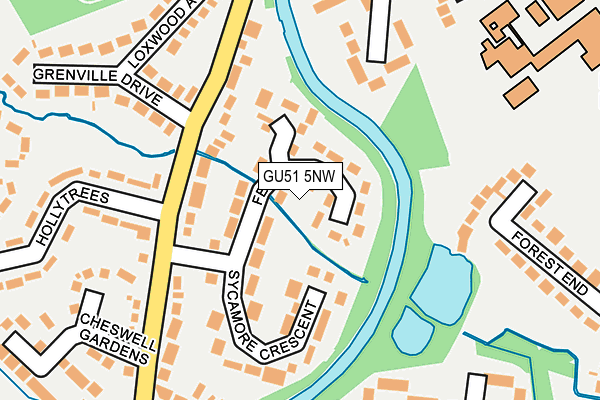 GU51 5NW map - OS OpenMap – Local (Ordnance Survey)