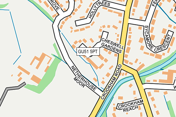 GU51 5PT map - OS OpenMap – Local (Ordnance Survey)
