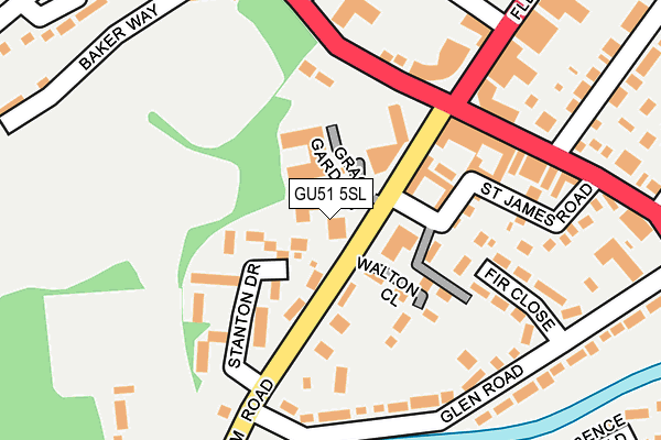 GU51 5SL map - OS OpenMap – Local (Ordnance Survey)