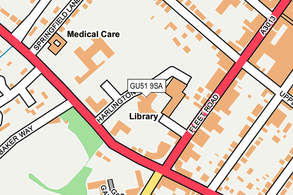 GU51 9SA map - OS OpenMap – Local (Ordnance Survey)