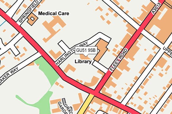 GU51 9SB map - OS OpenMap – Local (Ordnance Survey)