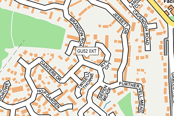 GU52 0XT map - OS OpenMap – Local (Ordnance Survey)