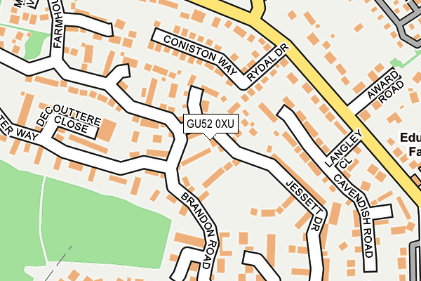 GU52 0XU map - OS OpenMap – Local (Ordnance Survey)