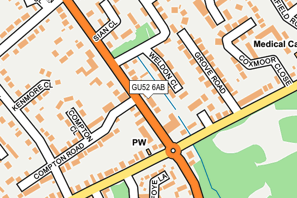 GU52 6AB map - OS OpenMap – Local (Ordnance Survey)